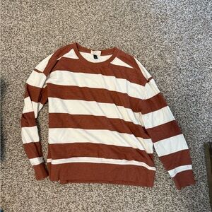 Striped Brown and White Men's Sweater